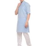 elegant plain half sleeve kurta pajama